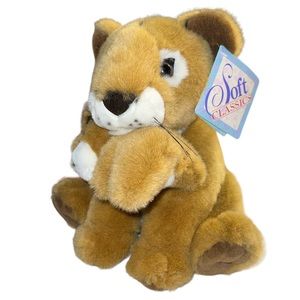 1995 Geoffrey Soft Classics Lioness And Cub Stuffed Animal Plush Realistic